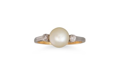 Lot 478 - A PEARL AND DIAMOND RING, mounted in gold,...