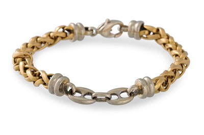 Lot 486 - AN 18CT YELLOW GOLD BRACELET, of rope twist...