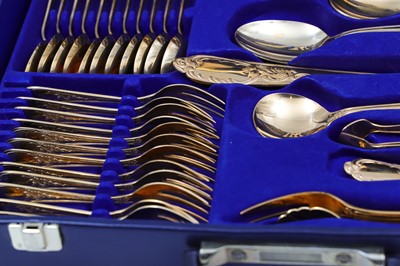 Lot 544 - A WEST GERMANY "BESTECKE" GOLD PLATED CUTLERY...