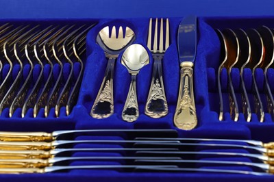 Lot 544 - A WEST GERMANY "BESTECKE" GOLD PLATED CUTLERY...