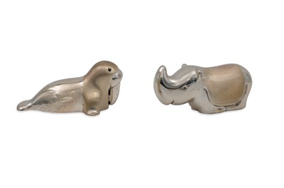 Lot 237 - TWO SILVER ANIMALS, By Hazorfim of Israel, a...