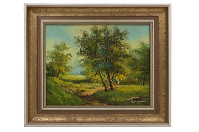 Lot 586 - S. MANLA (20th c. New Zealand) LANDSCAPE WITH...