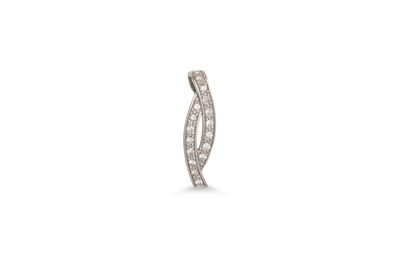 Lot 232 - A DIAMOND SET PENDANT, mounted in 18ct white gold