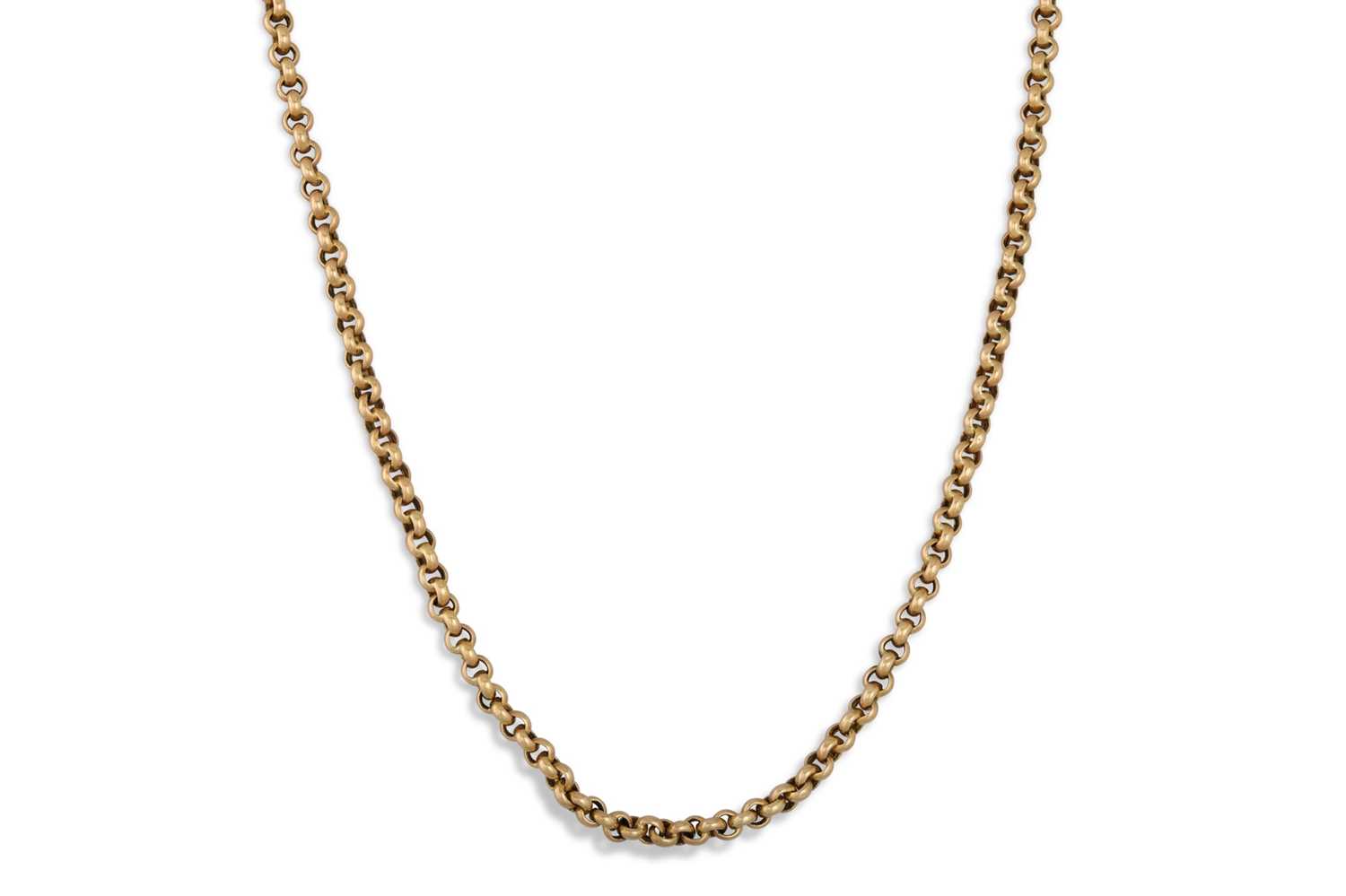 Lot 58 - A VINTAGE 9CT YELLOW GOLD BELCHER LINK CHAIN...