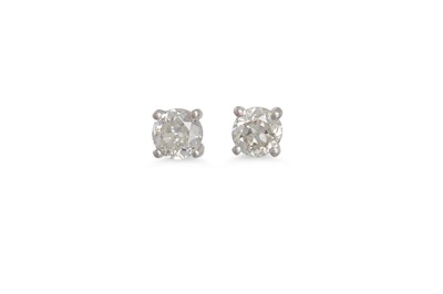 Lot 325 - A PAIR OF DIAMOND STUD EARRINGS, mounted in...