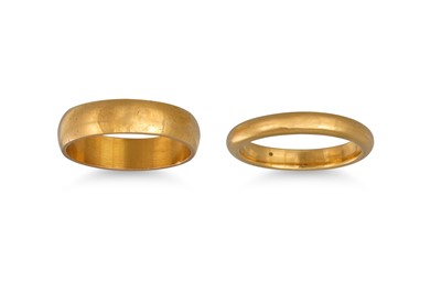 Lot 68 - TWO 22CT GOLD WEDDINGS BANDS, 11.6 g.
