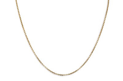 Lot 72 - A 9CT YELLOW GOLD BELCHER LINK NECK CHAIN, 7.2 g.