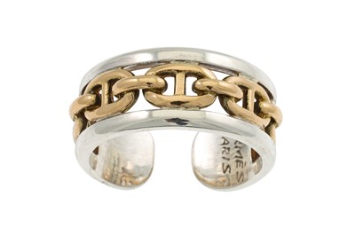 Lot 117 - AN 18CT YELLOW GOLD AND SILVER D'ANCRE RING BY...
