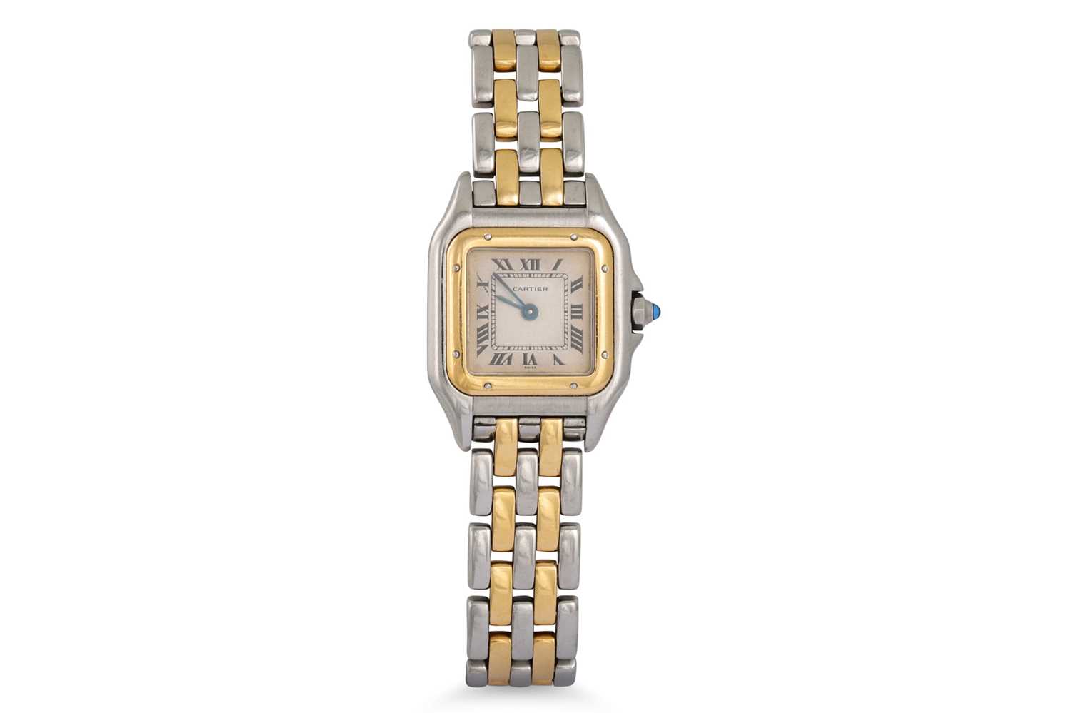 Lot 498 - A LADY'S BI-METAL CARTIER PANTHER WRIST WATCH,...