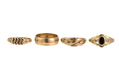 Lot 62 - FOUR 9CT GOLD RINGS, 9 g