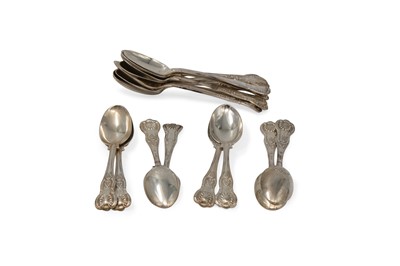 Lot 535 - A MATCHED SET OF SIXTEEN ANTIQUE SILVER KINGS...