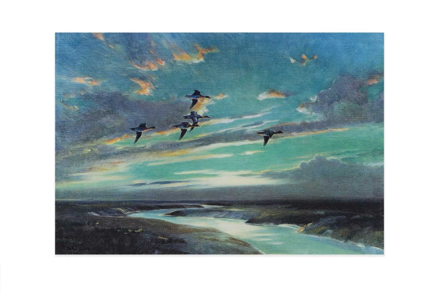 Lot 582 - AFTER SIR PETER SCOTT, 'Geese Landing',...