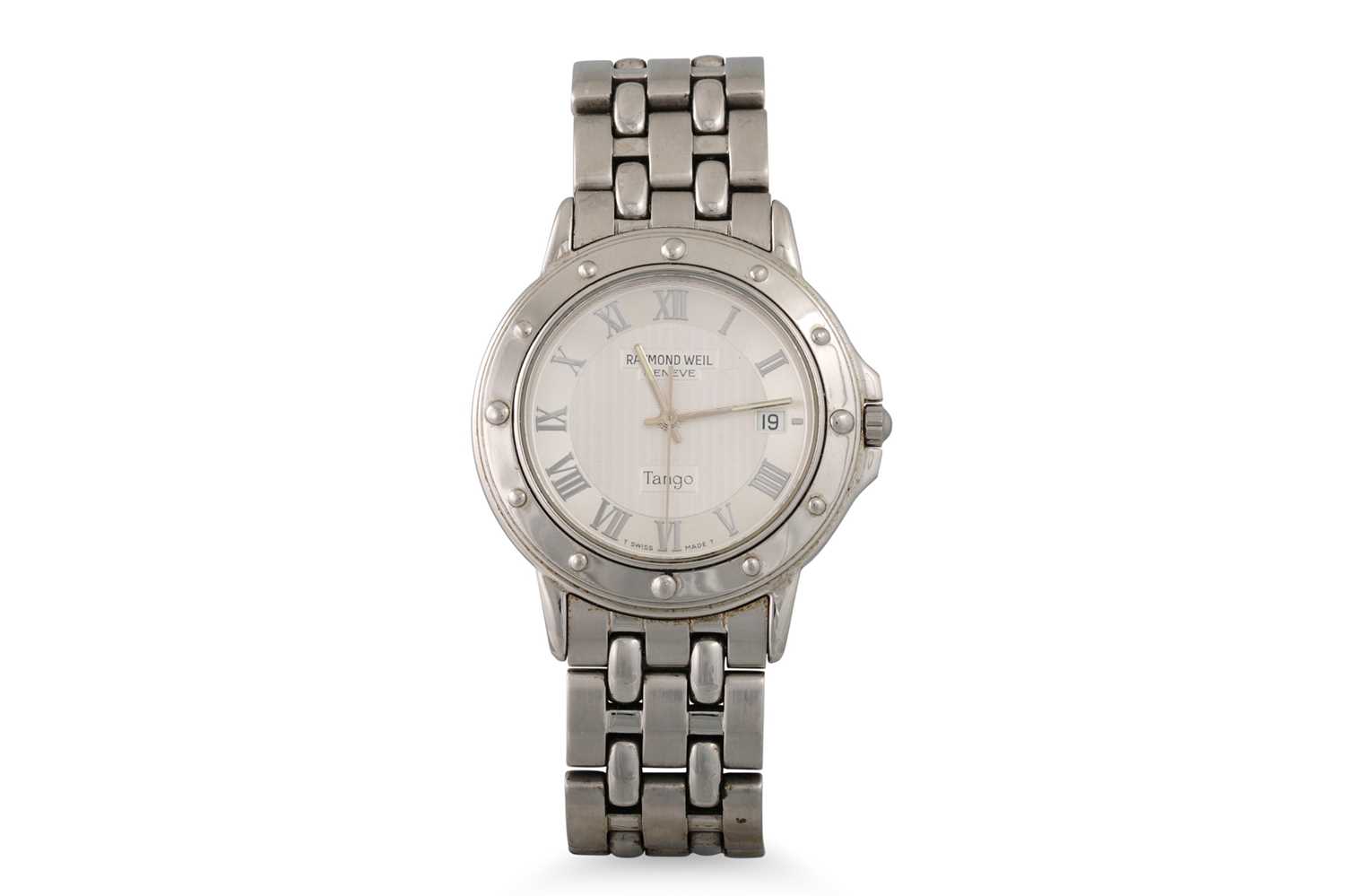 Lot 506 - A RAYMOND WEIL TANGO WRIST WATCH, stainless...