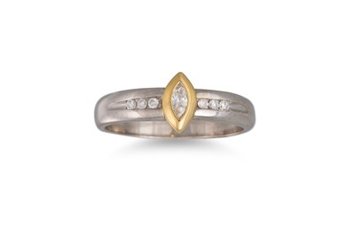 Lot 431 - A DIAMOND DRESS RING, the marquise diamond to...