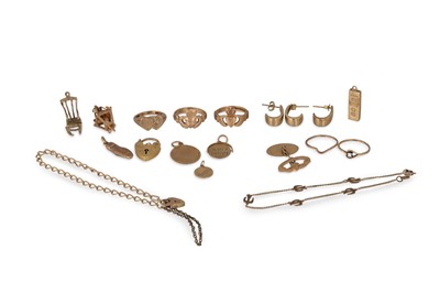 Lot 237 - A COLLECTION OF 9CT GOLD ITEMS, to include...
