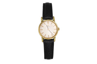 Lot 6 - A LADY'S OMEGA MANUAL GOLD PLATED WRISTWATCH,...