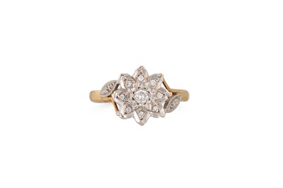 Lot 354 - A VINTAGE DIAMOND CLUSTER RING, mounted in 9ct...