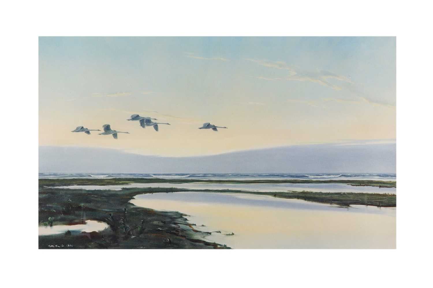 Lot 544 - AFTER SIR PETER SCOTT (1908 - 89), 'Swans in...