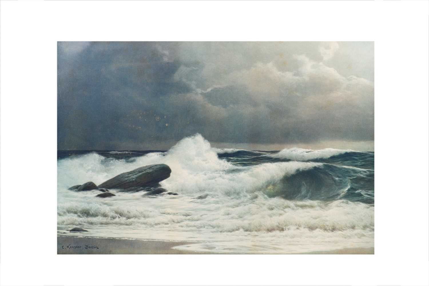 Lot 545 - AFTER CARL KENZLER (1872 - 1947), 'Stormy Seas'...