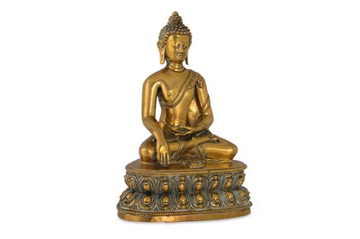 Lot 554 - A BRASS DOMESTIC SHRINE DEPICTING BUDDHA,...