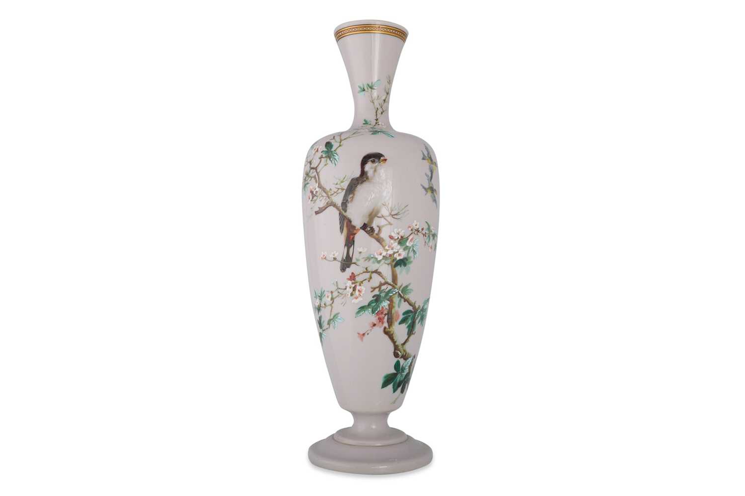 Lot 555 - A VICTORIAN OPALINE GLASS VASE