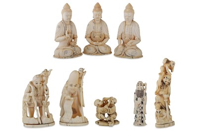 Lot 535 - A COLLECTION OF CARVINGS, c.1900-20, including...