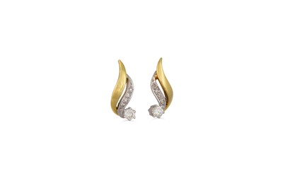 Lot 126 - A PAIR OF DIAMOND EARRINGS, set with brilliant...