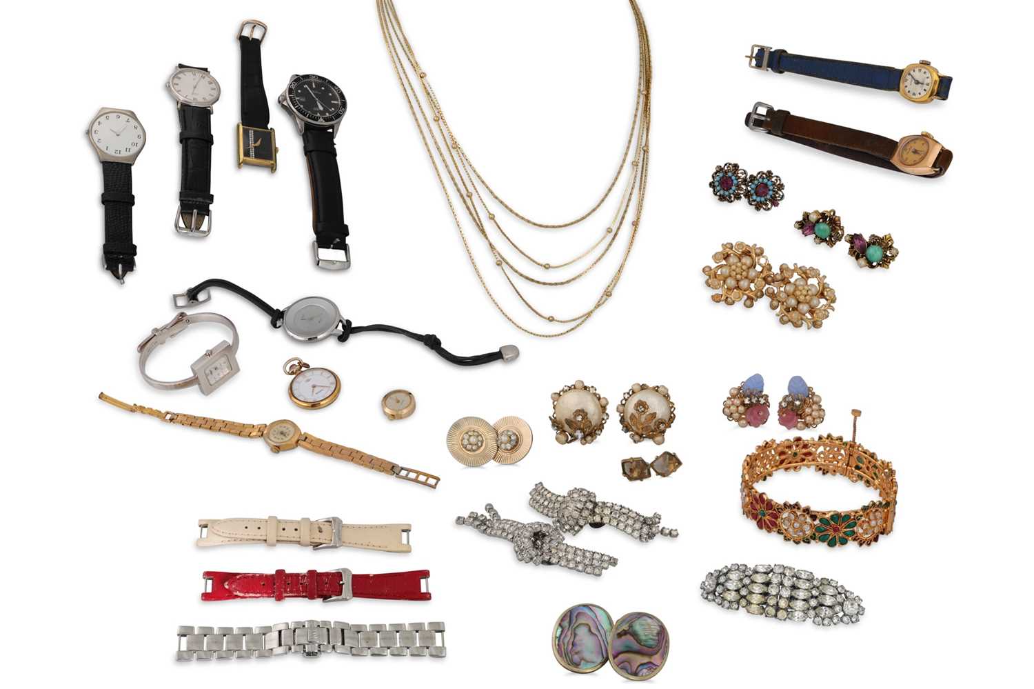 Lot 58 - A COLLECTION OF COSTUME JEWELLERY, and watches