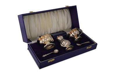 Lot 514 - A HEAVY-DUTY SILVER FIVE-PIECE CONDIMENT SET,...