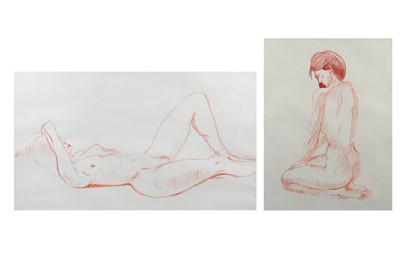 Lot 519 - BRIAN MERRY (IRISH, 1940 - 2023) Untitled nude,...