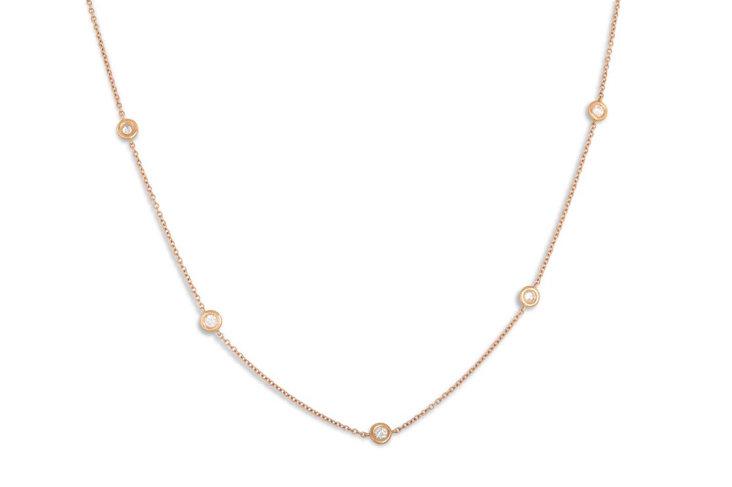 Lot 153 A DIAMOND NECKLACE, collet set brilliant cut