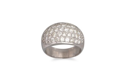 Lot 373 - A PAVÉ SET DIAMOND RING, mounted in a white...