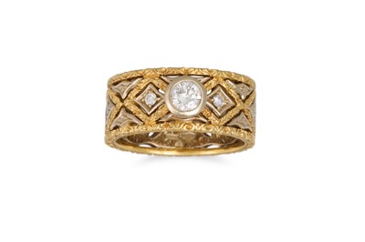 Lot 266 - A DIAMOND RING, the collet set diamond to an...
