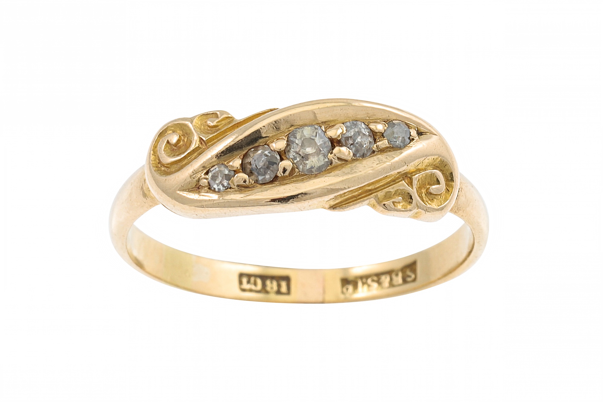 Lot 272 A 9CT GOLD SET BAND