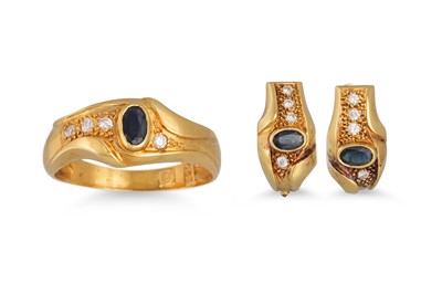 Lot 145 - A GEM SET RING, mounted in gold, together with...