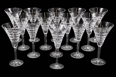 Lot 473 - A SET OF 15 WATERFORD CRYSTAL COCKTAIL GLASSES,...