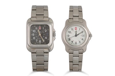 Lot 448 - TWO LADY'S STAINLESS STEEL VICTORINOX SWISS...