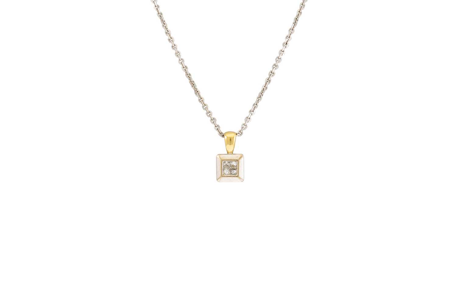 Lot 338 - A DIAMOND SET PENDANT, mounted in 18ct gold,...