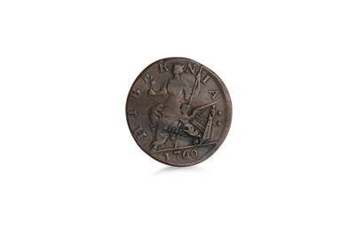 Lot 405 - A 1760 GII VOCE POPULI COPPER HALFPENNY IRISH...