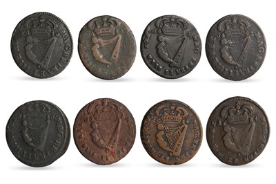 Lot 436 - A COLLECTION OF 8 X 1680/84 COPPER HALFPENNY...