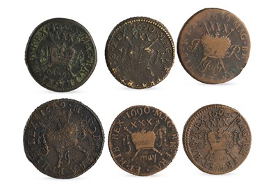 Lot 439 - 1689-90 COLLECTION OF 6 X JAMES II IRISH...