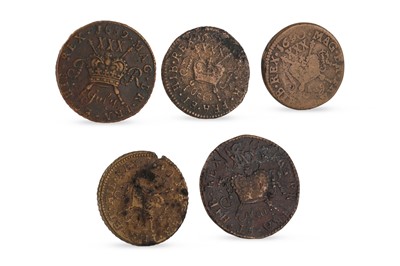 Lot 440 - 1689-90 COLLECTION OF 5 X JAMES II IRISH...