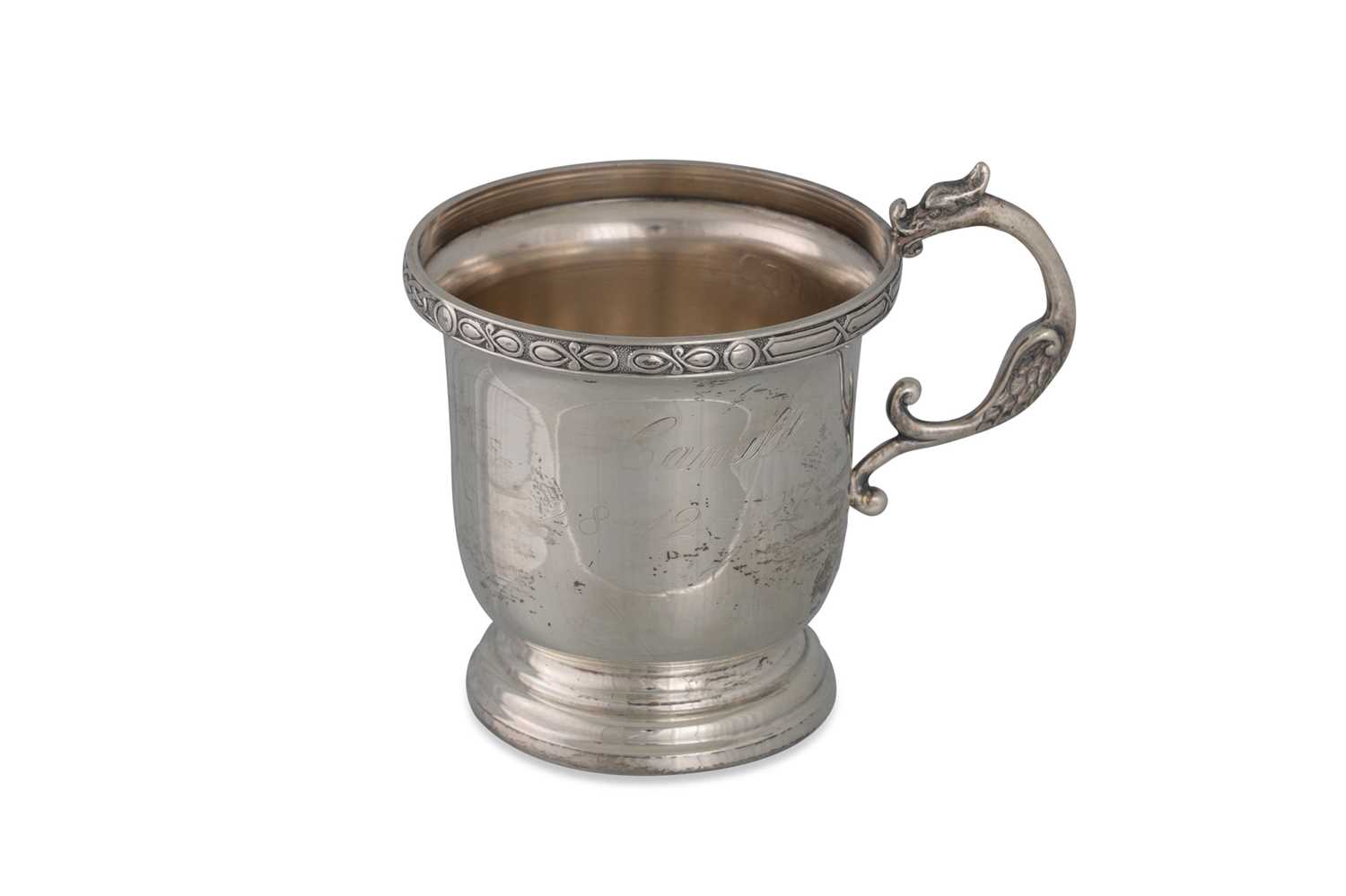 Lot 541 - A MODERN IRISH SILVER CHRISTENING MUG, Celtic...