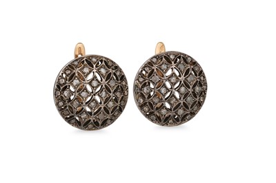 Lot 326 - A PAIR OF VINTAGE DIAMOND CLUSTER EARRINGS,...