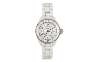 Lot 446 - A LADY'S WHITE CERAMIC CHANEL J12 QUARTZ...