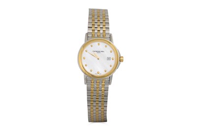 Lot 435 - A BI-METAL RAYMOND WEIL WRISTWATCH,...