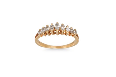 Lot 15 - A DIAMOND MARQUISE DRESS RING, mounted in...