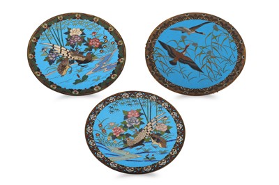 Lot 494 - A JAPANESE CLOISONNÉ ENAMEL CIRCULAR CHARGER,...