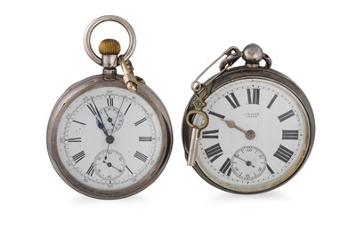 Lot 419 - A VICTORIAN SILVER OPEN FACED POCKET WATCH,...