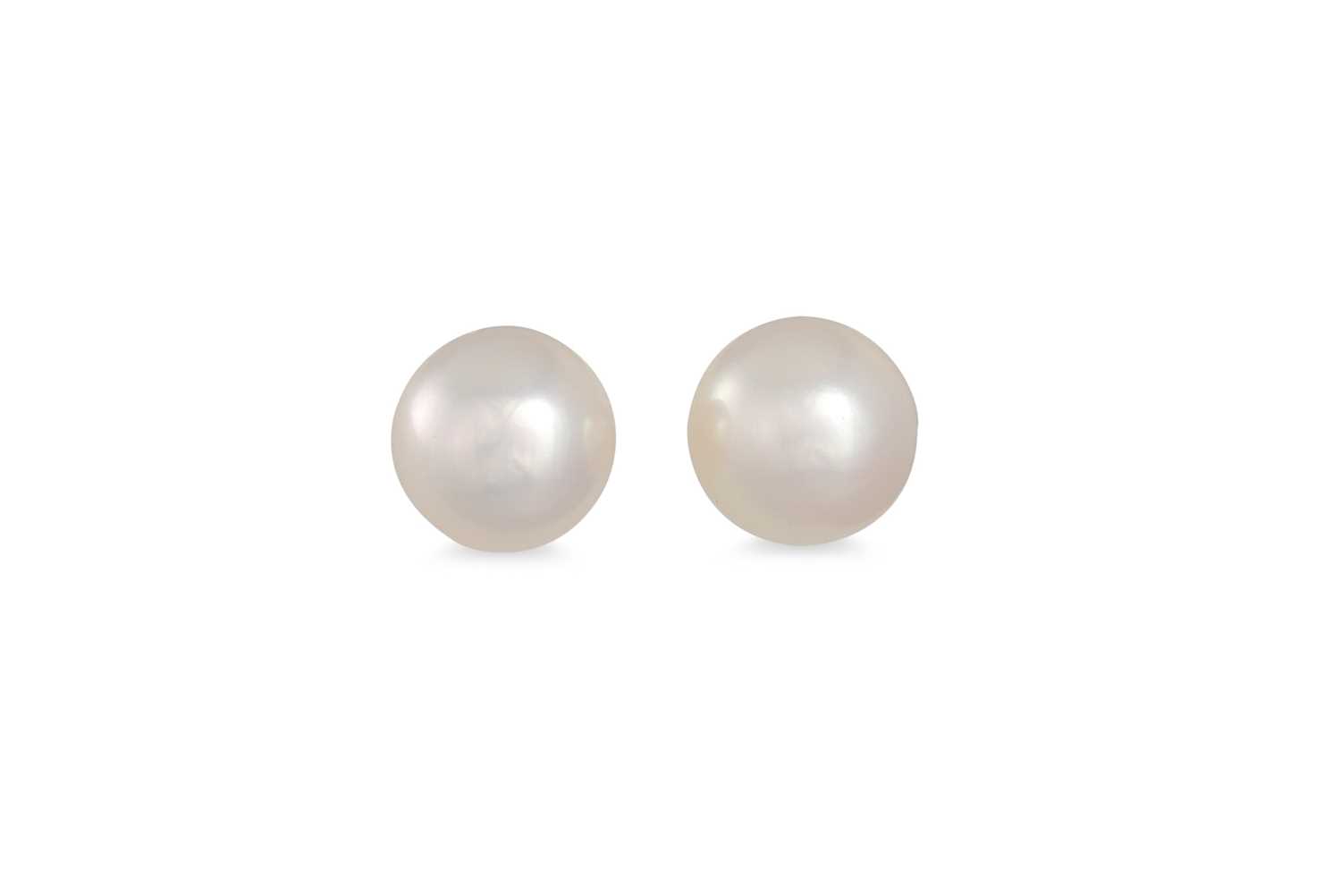 Lot 37 - A PAIR OF PEARL EARRINGS, mounted in 9ct gold